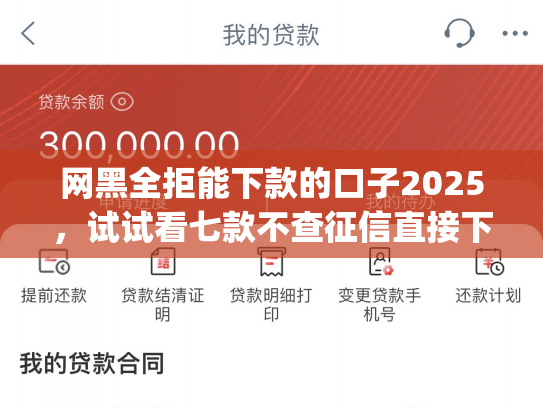 网黑全拒能下款的口子2025，试试看七款不查征信直接下款的app有哪些