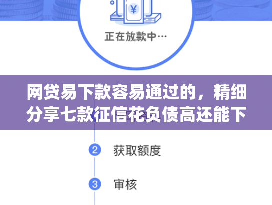 网贷易下款容易通过的，精细分享七款征信花负债高还能下款的App