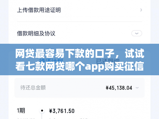 网贷最容易下款的口子，试试看七款网贷哪个app购买征信下款的
