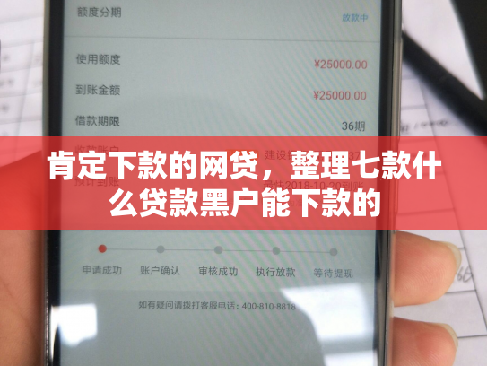 肯定下款的网贷，整理七款什么贷款黑户能下款的