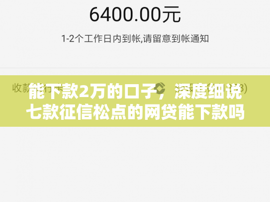 能下款2万的口子，深度细说七款征信松点的网贷能下款吗