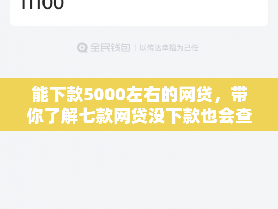能下款5000左右的网贷，带你了解七款网贷没下款也会查征信吗