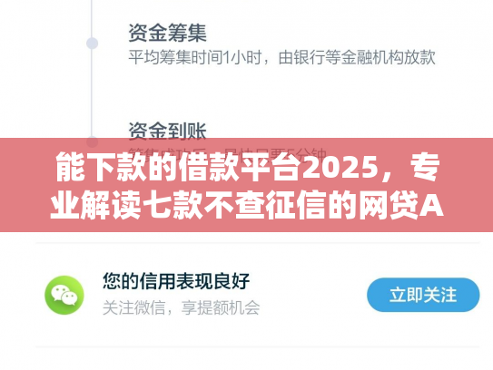 能下款的借款平台2025，专业解读七款不查征信的网贷APP能下款的
