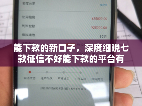能下款的新口子，深度细说七款征信不好能下款的平台有