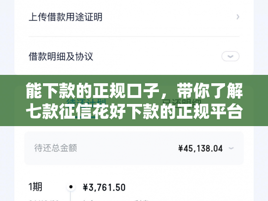 能下款的正规口子，带你了解七款征信花好下款的正规平台