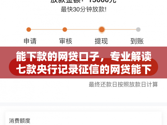 能下款的网贷口子，专业解读七款央行记录征信的网贷能下款吗