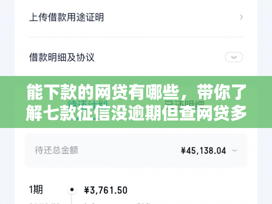 能下款的网贷有哪些，带你了解七款征信没逾期但查网贷多久能下款