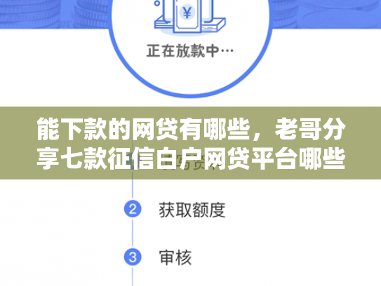 能下款的网贷有哪些，老哥分享七款征信白户网贷平台哪些好下款快