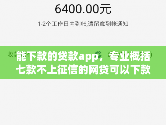 能下款的贷款app，专业概括七款不上征信的网贷可以下款