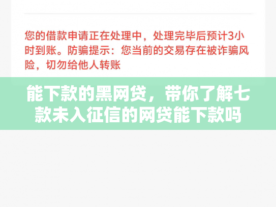 能下款的黑网贷，带你了解七款未入征信的网贷能下款吗