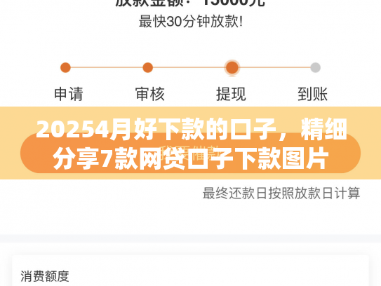 20254月好下款的口子，精细分享7款网贷口子下款图片
