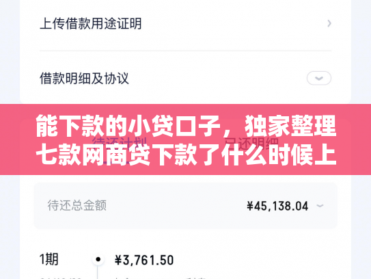 能下款的小贷口子，独家整理七款网商贷下款了什么时候上征信