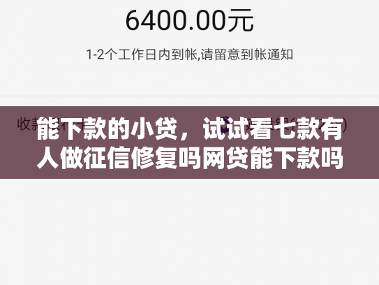 能下款的小贷，试试看七款有人做征信修复吗网贷能下款吗