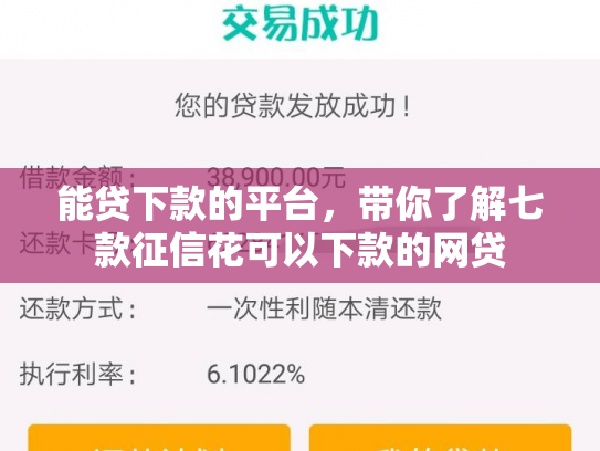 能贷下款的平台，带你了解七款征信花可以下款的网贷