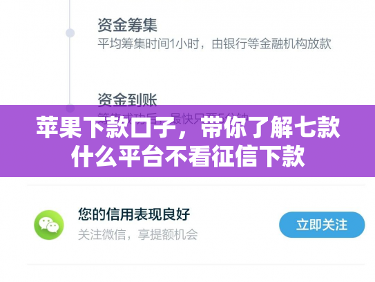 苹果下款口子，带你了解七款什么平台不看征信下款