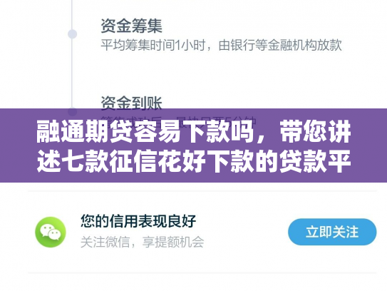 融通期贷容易下款吗，带您讲述七款征信花好下款的贷款平台