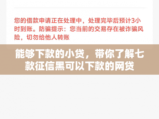 能够下款的小贷，带你了解七款征信黑可以下款的网贷