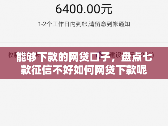 能够下款的网贷口子，盘点七款征信不好如何网贷下款呢