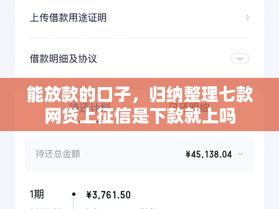 能放款的口子，归纳整理七款网贷上征信是下款就上吗