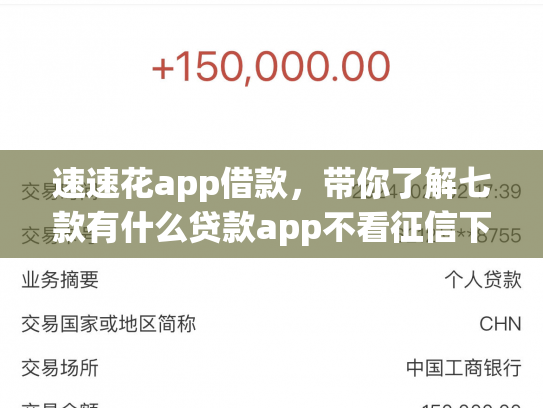 速速花app借款，带你了解七款有什么贷款app不看征信下款快