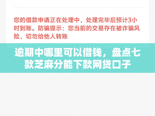 逾期中哪里可以借钱，盘点七款芝麻分能下款网贷口子