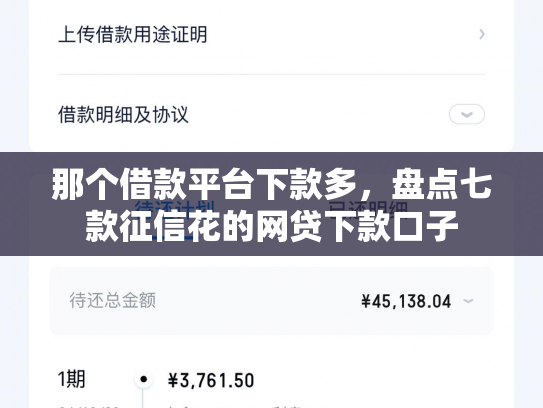 那个借款平台下款多，盘点七款征信花的网贷下款口子