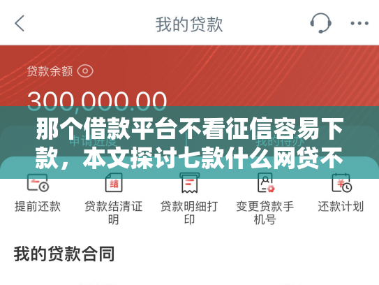 那个借款平台不看征信容易下款，本文探讨七款什么网贷不查征信秒下款
