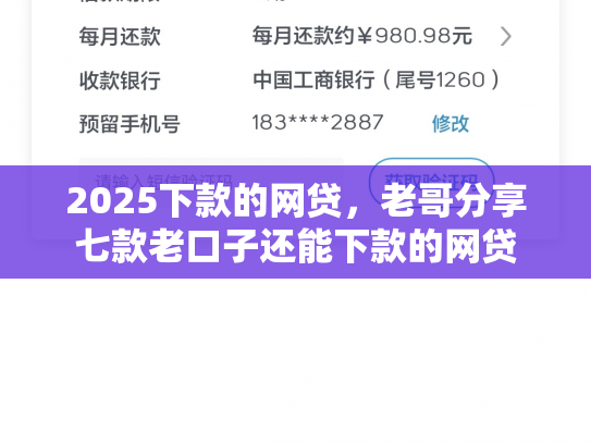 2025下款的网贷，老哥分享七款老口子还能下款的网贷