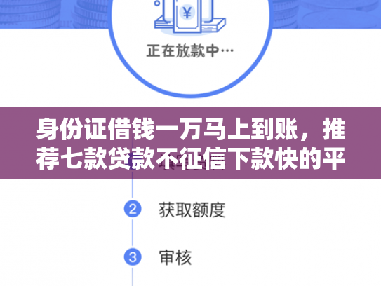身份证借钱一万马上到账，推荐七款贷款不征信下款快的平台