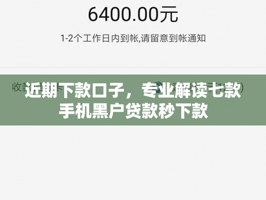 近期下款口子，专业解读七款手机黑户贷款秒下款
