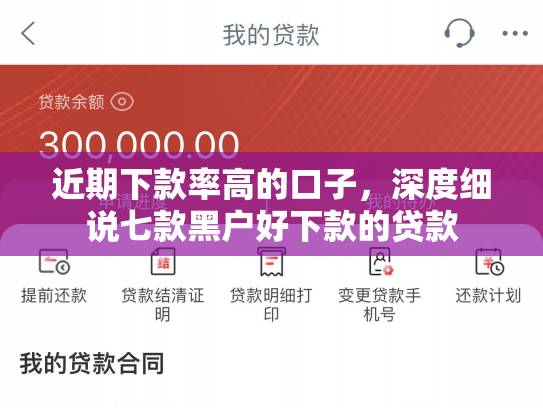 近期下款率高的口子，深度细说七款黑户好下款的贷款