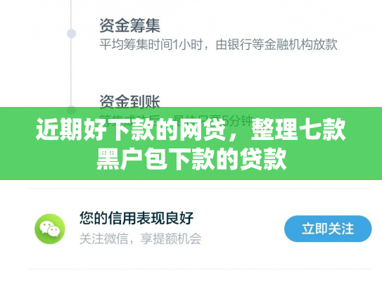 近期好下款的网贷，整理七款黑户包下款的贷款