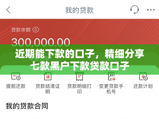 近期能下款的口子，精细分享七款黑户下款贷款口子