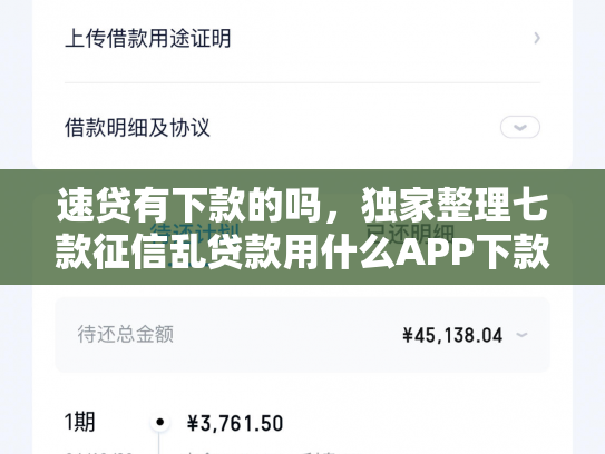 速贷有下款的吗，独家整理七款征信乱贷款用什么APP下款快