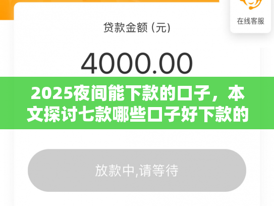 2025夜间能下款的口子，本文探讨七款哪些口子好下款的网贷