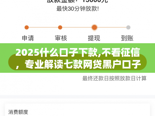 2025什么口子下款,不看征信，专业解读七款网贷黑户口子下款口子