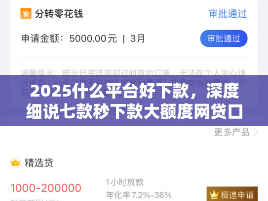 2025什么平台好下款，深度细说七款秒下款大额度网贷口子