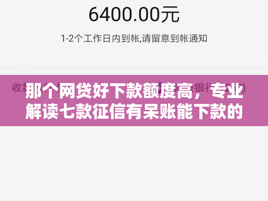 那个网贷好下款额度高，专业解读七款征信有呆账能下款的网贷