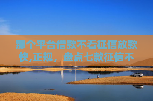 那个平台借款不看征信放款快,正规，盘点七款征信不好如何网贷下款快