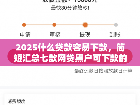 2025什么贷款容易下款，简短汇总七款网贷黑户可下款的口子