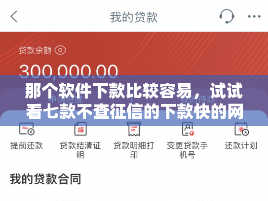那个软件下款比较容易，试试看七款不查征信的下款快的网贷