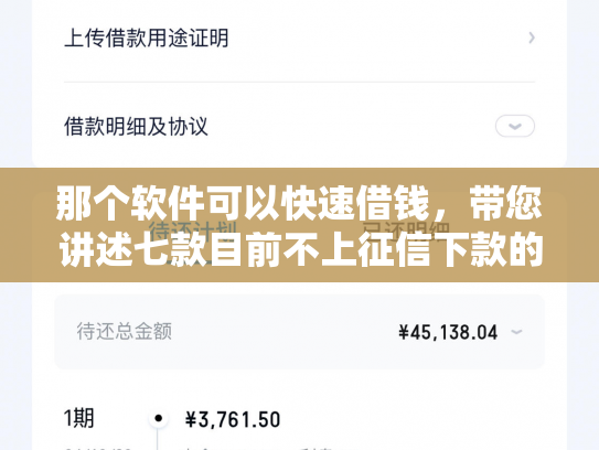 那个软件可以快速借钱，带您讲述七款目前不上征信下款的网贷