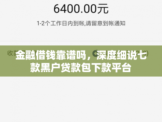 金融借钱靠谱吗，深度细说七款黑户贷款包下款平台