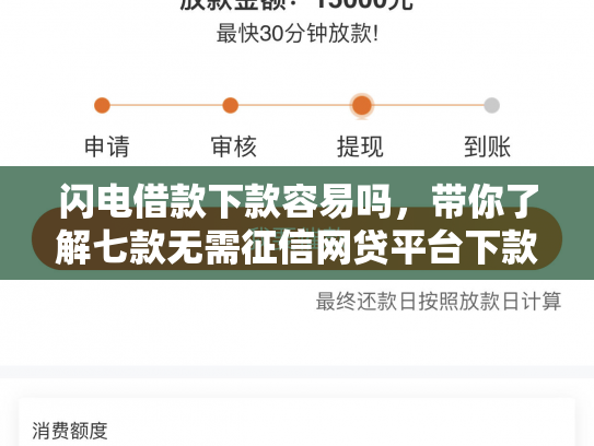 闪电借款下款容易吗，带你了解七款无需征信网贷平台下款快