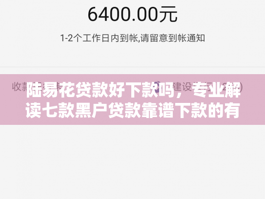 陆易花贷款好下款吗，专业解读七款黑户贷款靠谱下款的有吗