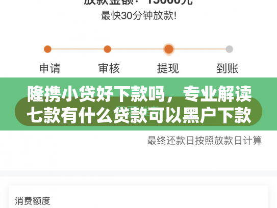 隆携小贷好下款吗，专业解读七款有什么贷款可以黑户下款