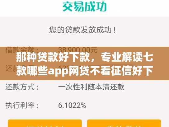 那种贷款好下款，专业解读七款哪些app网贷不看征信好下款