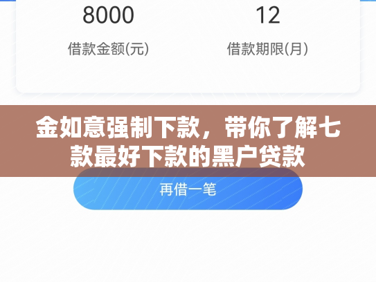 金如意强制下款，带你了解七款最好下款的黑户贷款