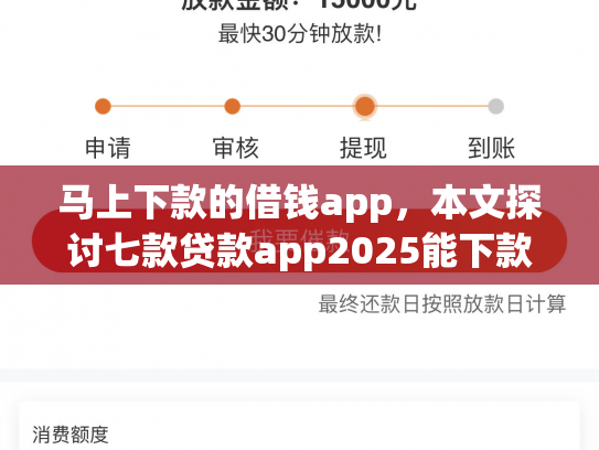 马上下款的借钱app，本文探讨七款贷款app2025能下款的黑户
