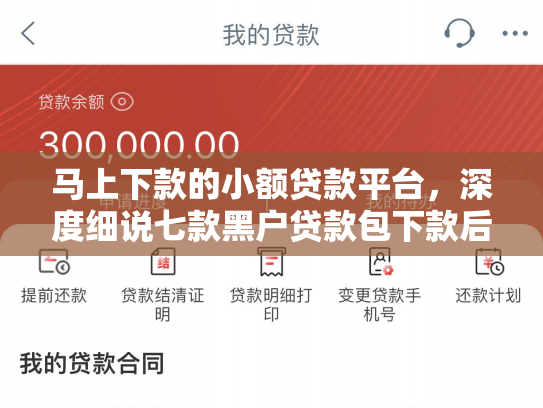 马上下款的小额贷款平台，深度细说七款黑户贷款包下款后扣费的